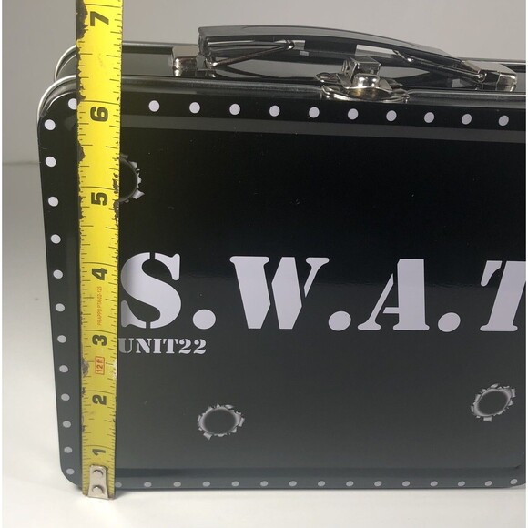 S.W.A.T. Unit 22 Retro  Black Metal Lunchbox  + Bonus  S.W.A.T. Cap & Badge - Picture 6 of 7